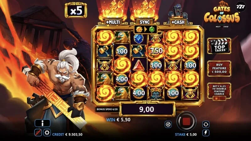 Gates of Colossus MultiChase - víťazná kombinácia v základnej hre